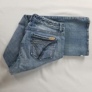 Seven 7 Luxe Womens Jeans Bootcut Distressed